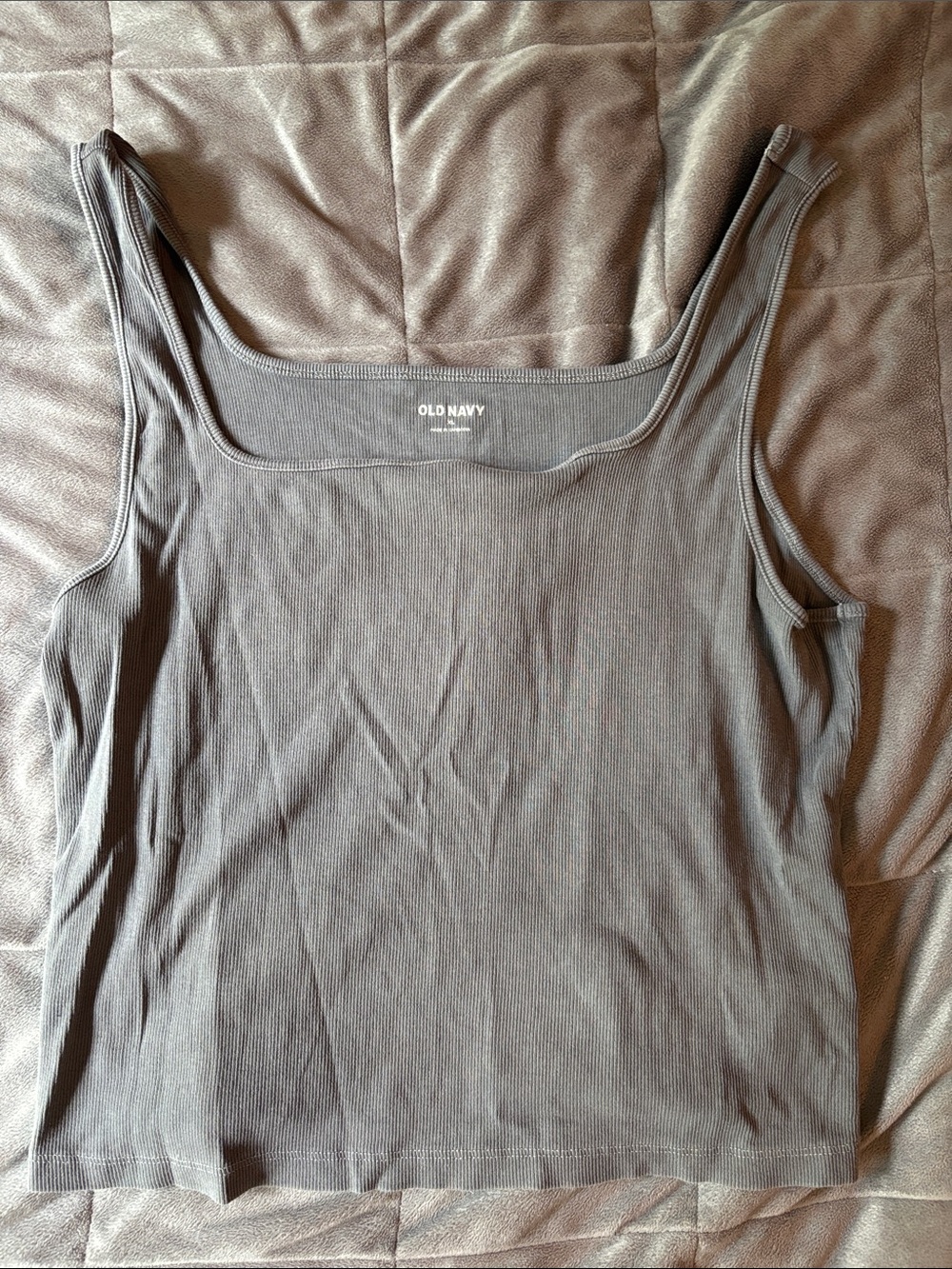 Old Navy Women's Ribbed Square Neck Tank — Gray
